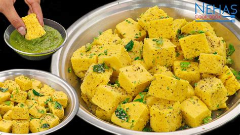 Khaman dhokla | khaman dhokla with premix recipe | Gujarati khaman dhokla recipe - Nehas Cook Book