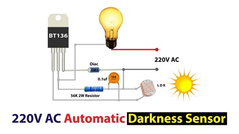 How To Make 220V Automatic ON OFF LDR Circuit | No Relay | No Battery | Simple Dark Sensor ...