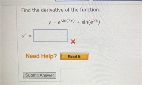 Solved Find the derivative of the function. | Chegg.com