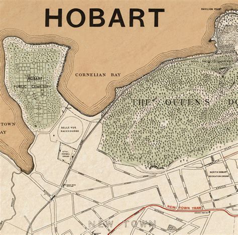 Old map of Hobart Australia 1893 Vintage Map Wall Map Print - VINTAGE MAPS AND PRINTS