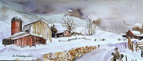 Winter Farm Country Painting by P Anthony Visco - Fine Art America