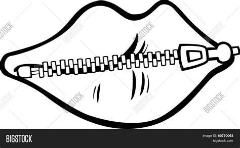 Zipped Lips Cartoon Vector & Photo (Free Trial) | Bigstock