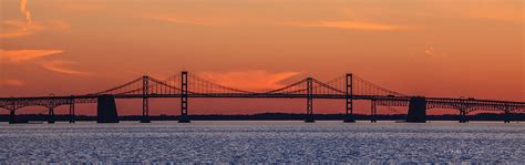 Chesapeake Bay Bridge Sunset Photograph by Michael Cox - Fine Art America