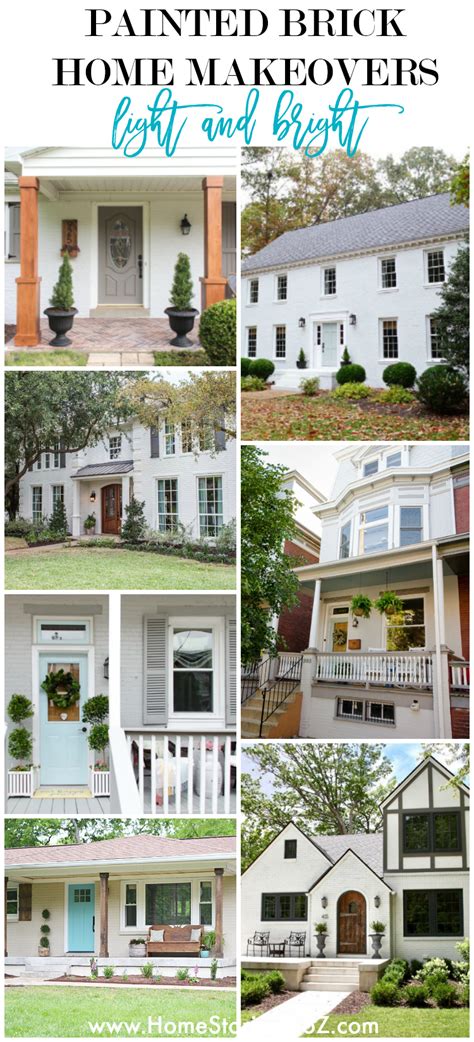 Painted Brick Home Exterior Makeover Before and After Ideas | Home ...