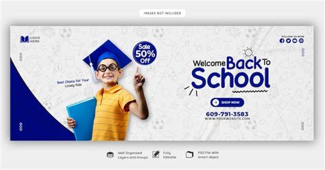 Free PSD | Back to school Facebook cover banner template