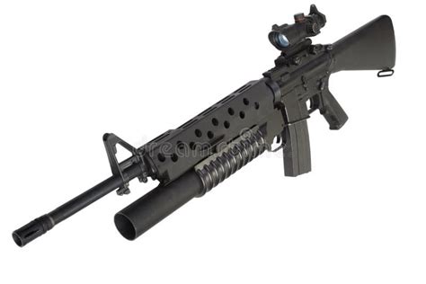 M16 Rifle with an M203 Grenade Launcher Stock Image - Image of optic, automatic: 41878573