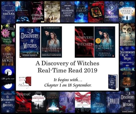 a collage of books with the title'a discovery of witches real - time read 2019