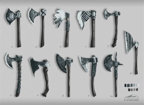 Viking axes, Erick Altensleben on ArtStation at https://artstation.com ...