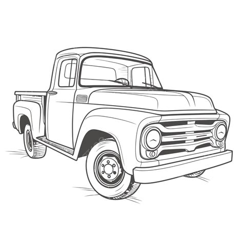 Ford Pick Up Truck Coloring Pages Coloring Pages Outline Sketch Drawing Vector, Pickup Truck ...