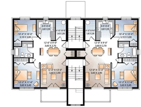 Plan 21603DR: 6-Unit Modern Multi-Family Home Plan with 900 Sq Ft Units | Family house plans ...