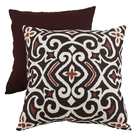 Pillow Perfect Decorative Brown and Beige Damask Square Toss Pillow ...