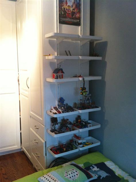 Ikea Algot Wall Upright with Shelves as Lego display solution. Used two ...