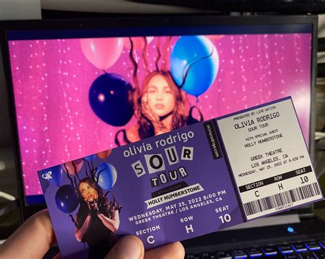 Olivia Rodrigo sour Tour Customized Souvenir - Etsy | Concert tickets ...