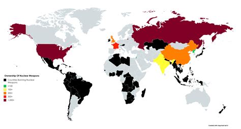 Countries That Have Nuclear Weapons, And Countries That Are Against It : r/MapPorn