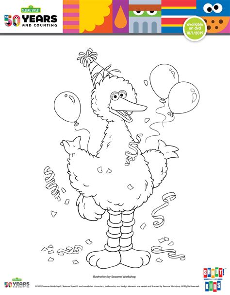 Free Printable Big Bird Birthday Coloring Page - Mama Likes This