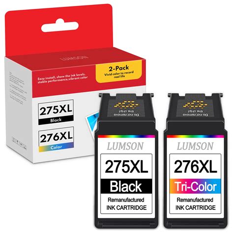 275XL 276XL Ink Cartridge 2 Pack Black/Tri-Color Replacement for Canon ...