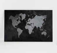 Mapamundi blanco y negro world map art canvas - TenStickers