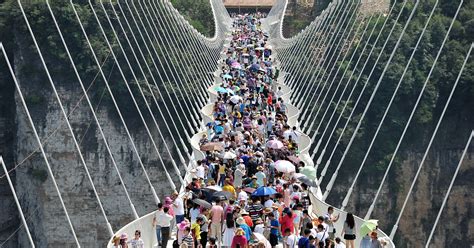 China's Record-Breaking Glass Bridge Is So Popular, It Had To Close ...