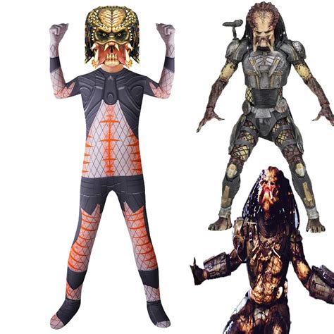 Movie Alien Vs. Predator Cosplay Costume Child Bodysuit Boys Zentai ...