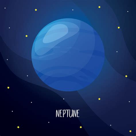 Cartoon neptune planet for kids education. Solar system planets ...