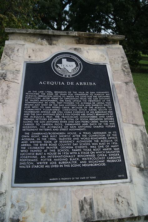 Acequia de Arriba - TEXAS HISTORICAL MARKERS