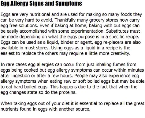 Symptoms Of Egg Allergy - Egg Allergy Signs and Symptoms - Acne Natural Remedy