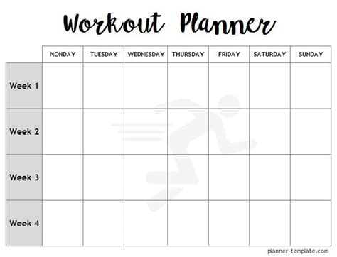 Printable Workout Schedule Template | Daily Weekly MonthlyExercise Log in 2023 | Workout plan ...