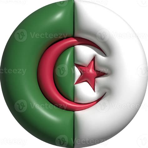 Algeria flag circle 3D. 22501801 PNG