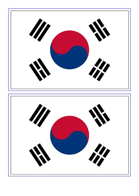 South Korea Flag - Download this free printable South Korea template A4 flag, A5 flag, 8 and 21 ...
