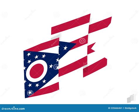 Ohio Flag in an Abstract Ripped Design. Modern Design of the Ohio Flag ...