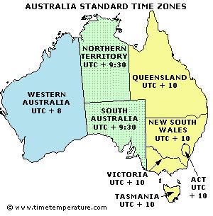 Australia Time Zone Map