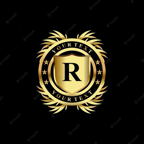 Premium Vector | Vintage gold badge initial r logo design