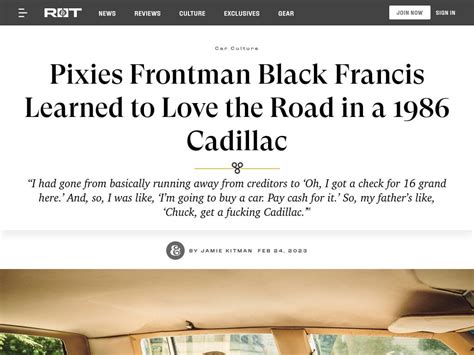 Pixies Frontman Black Francis Learned to Love the Road in a 1986 ...