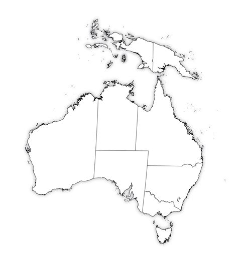 PDF of Australia Continent Blank Map, Australia Continent Blank Map PDF