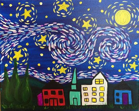 Van Gogh's Starry Night - Kids Edition - Pinot's Palette Painting