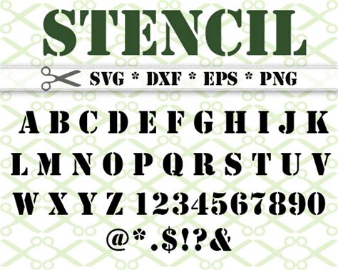 STENCIL SVG FONT-Cricut & Silhouette Files SVG DXF EPS PNG ...