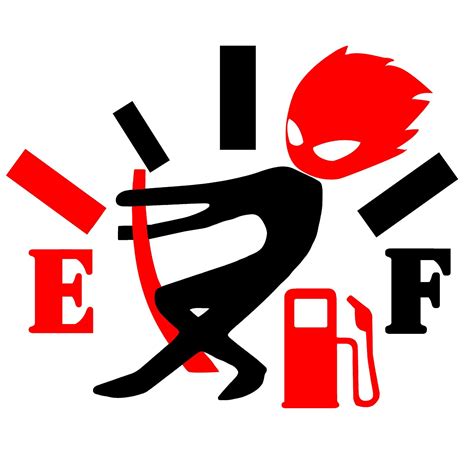 Buy Funny Car Stickers, High Consumption Decal, Angry Boy Adjusting Fuel Gauge, Fuel Gage Empty ...