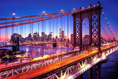 Manhattan Bridge Alive at Night - New York City | Manhattan bridge, Brooklyn bridge, New york