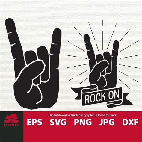 Rock on Svg Rock Svg Rock and Roll Svg Rock Tshirt Design Rock Star Svg Rock File Rock on Hand ...