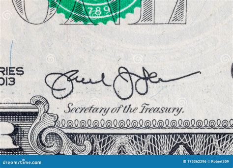 United States Secretary of the Treasury Jack Lew`s Signature on 1 US ...