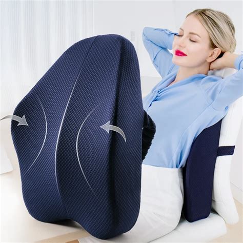 Memory Foam Lumbar Support Back Cushion Firm Pillow for Computer/Office Chair Car Seat Recliner ...