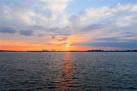 New York Harbor at Sunset stock photo. Image of beautiful - 49398456