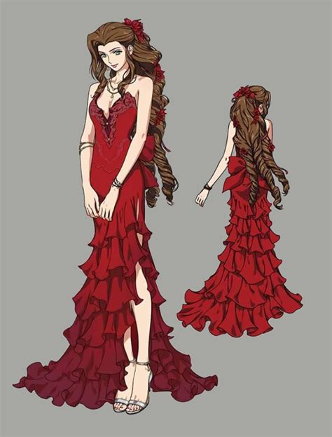 Aerith's Elegant Dress Concept Art - Final Fantasy VII Remake Art Gallery