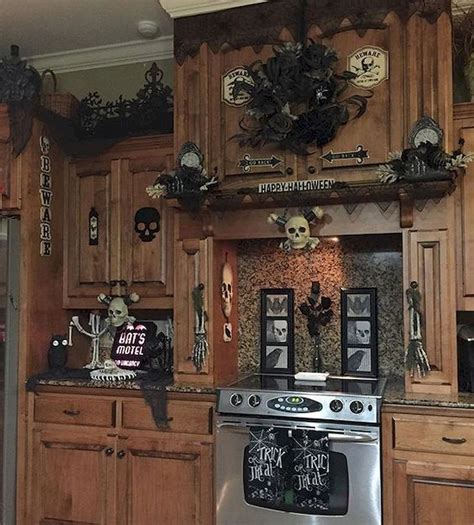 46 Gorgeous Halloween Kitchen Cabinets Decor Ideas (16) | Halloween kitchen, Halloween kitchen ...