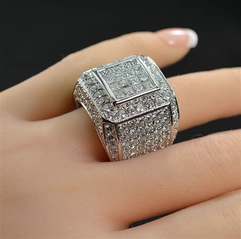 $12,856 Retail 7.88 Carats t.w. Diamond Mens Pinky Ring 14K Gold 25 Grams All filled with ...