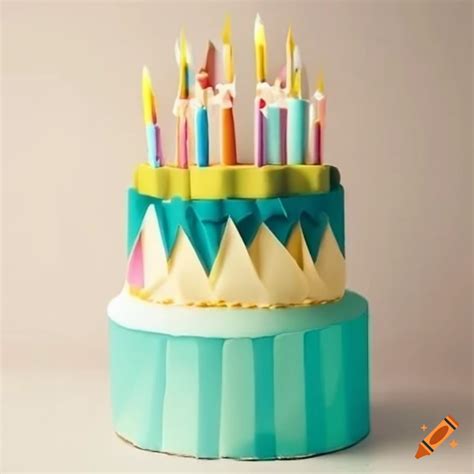 Geometric birthday cake on Craiyon