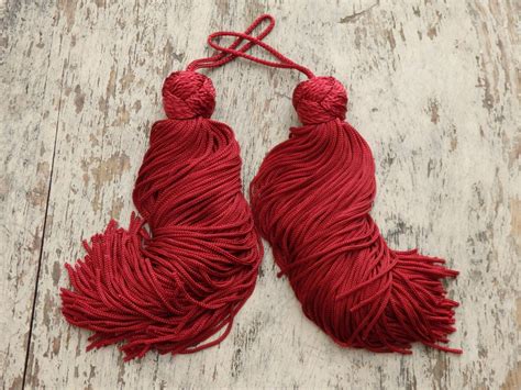 Chinese knot tassels CRANBERRY one pair of large knot