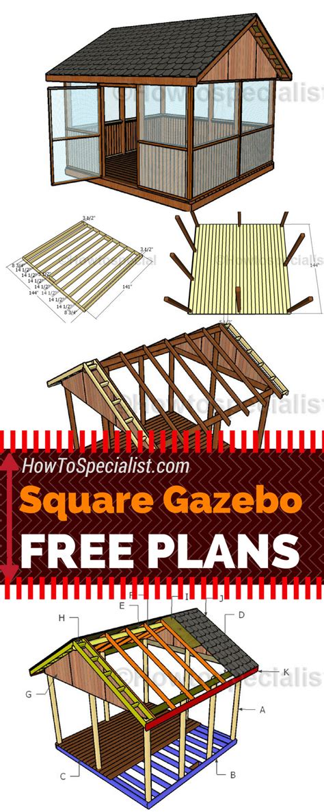 Screened Gazebo Plans | HowToSpecialist - How to Build, Step by Step ...