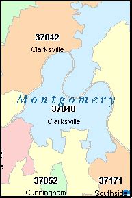 CLARKSVILLE Tennessee, TN ZIP Code Map Downloads