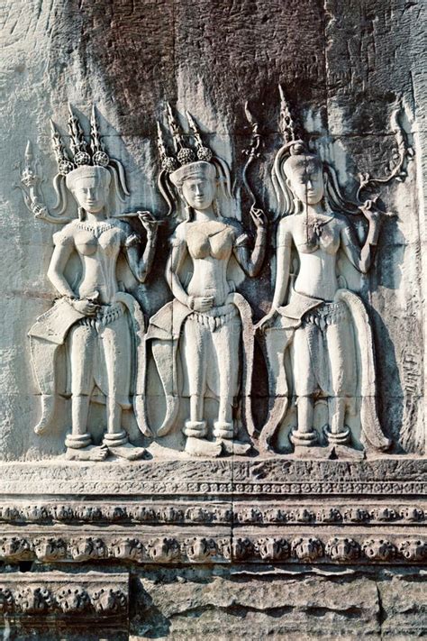 Apsara carving, Angkor wat stock image. Image of apsara - 49364457